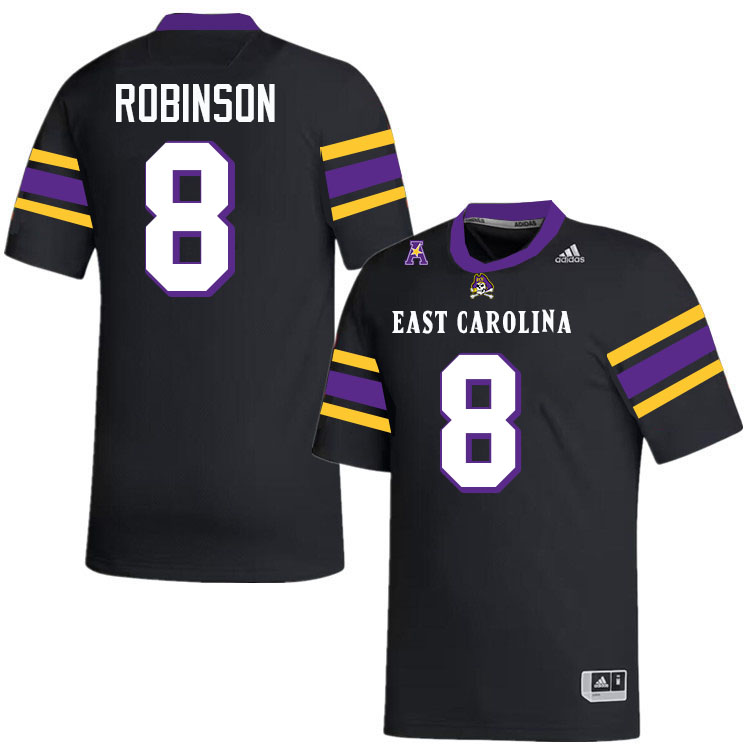 East Carolina Pirates #8 Jasiyah Robinson College Football Jerseys,Uniforms-Alternate Black